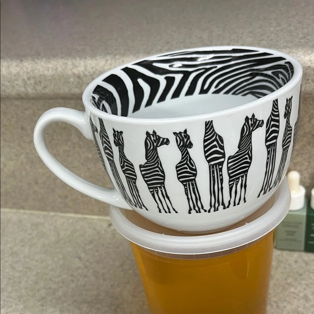 Pier 1 Black and White Zebra Mug